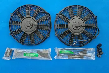 

2 x 9" 9 inch NEW Universal Electric Radiator COOLING Fan + mounting kit