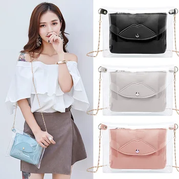 

Women Transparent Composite Bag Simple PU Leather Durable Small Square Crossbody Bag Best Sale-WT