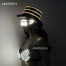 LED luminous glasses bar nightclub fluorescent dance hat lighting bra annual meeting stage performance props