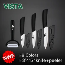 Ceramic Knife Kitchen Knife Set Zirconia fruit carving knives 4pcs 3″ 4″ 5”+ Peeler+Covers Hot kitchen accessories