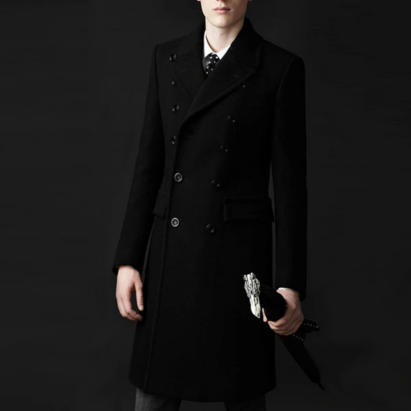 Новинка Модное зимнее пальто Для мужчин двубортный Высокое качество Бекхэм Тренчи для женщин Шерстяное пальто мужской пальто