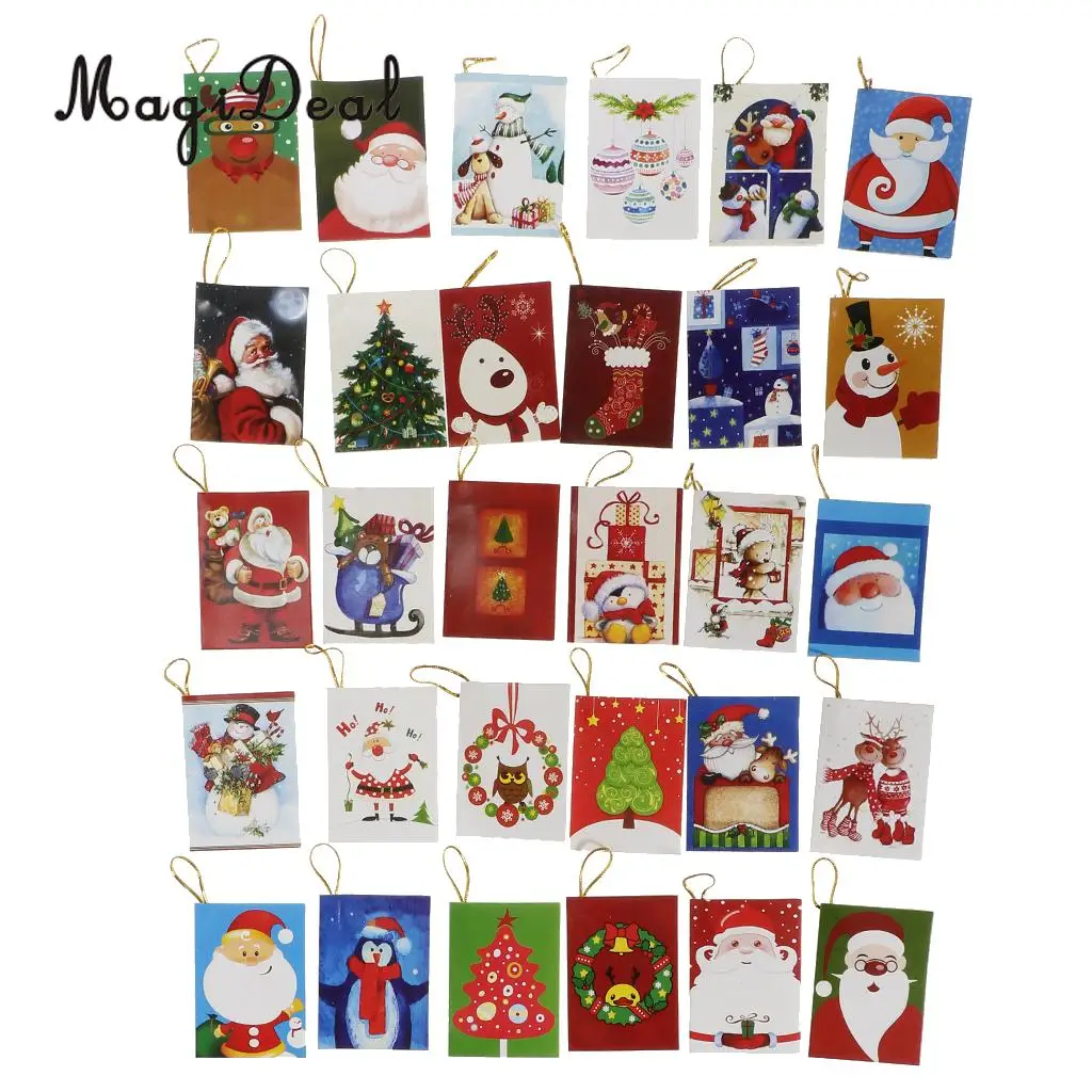 240pcs Christmas Paper Message Cards Hanging Gift Cards Tags Xmas Tree Decor