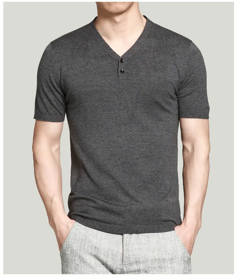 MuLs Brand V-Neck Men Knitted Sweater T Shirts Summer Short Male T-Shirts Men Plus Size 4XL Tshirt Boy Clothing 2018 New Arrival-05