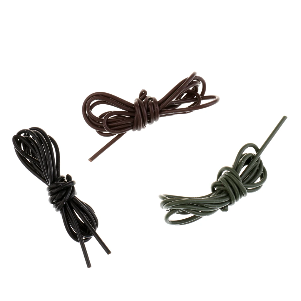 3Pcs Professional Silicone Rig Tubing 1.0mm Inner Diameter for Carp Fishing Hair Rigs Tube for outdoor Carp Fishing  3 Colors