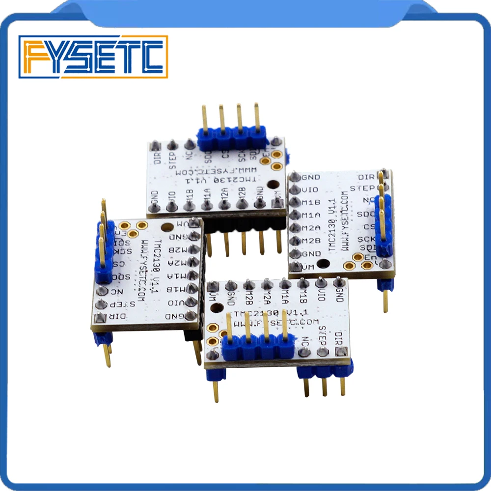 

4pcs TMC2130 V1.1 Stepstick Stepper Motor Driver SPI with Heat Sink Ultra-silent Excellent VS TMC2100 TMC2208 TMC2130 V1.0