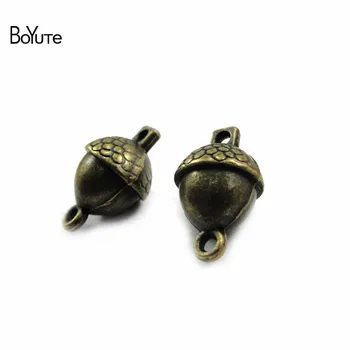 

BoYuTe (50 Pieces/Lot) Metal Alloy 17*10MM Pine Cone Connector Charms with 2 Loops Diy Hand Made Jewelry Accessories