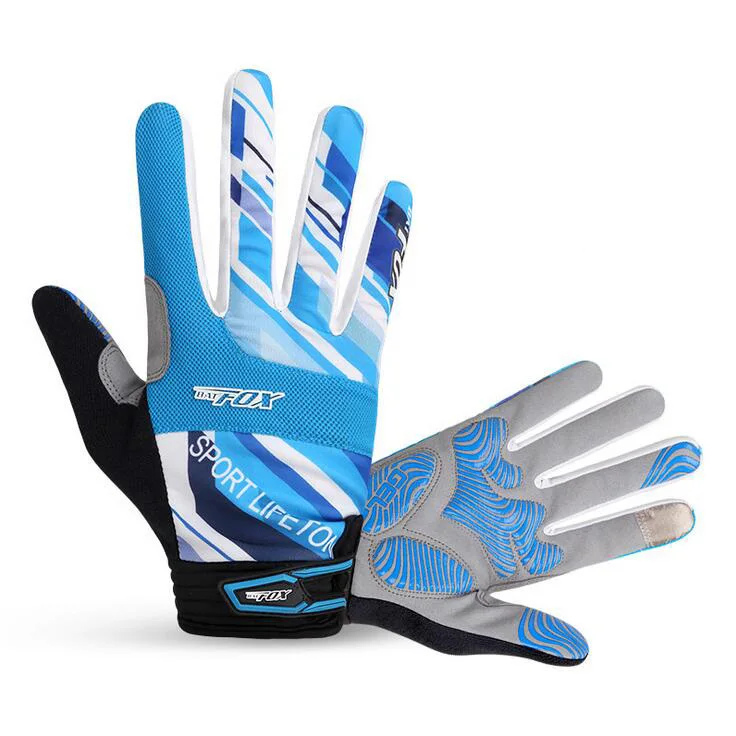 Перчатки для велоспорта BATFOX, полный палец, зимние ветрозащитные перчатки с сенсорным экраном для горной дороги, велосипедные перчатки Guantes Ciclismo для мужчин и женщин - Цвет: Синий