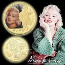 WR США суперзвезда Мэрилин Монро Сексуальная памятная монета позолоченные дешевые вызов Металлические Монеты Коллекция подарок для бизнеса