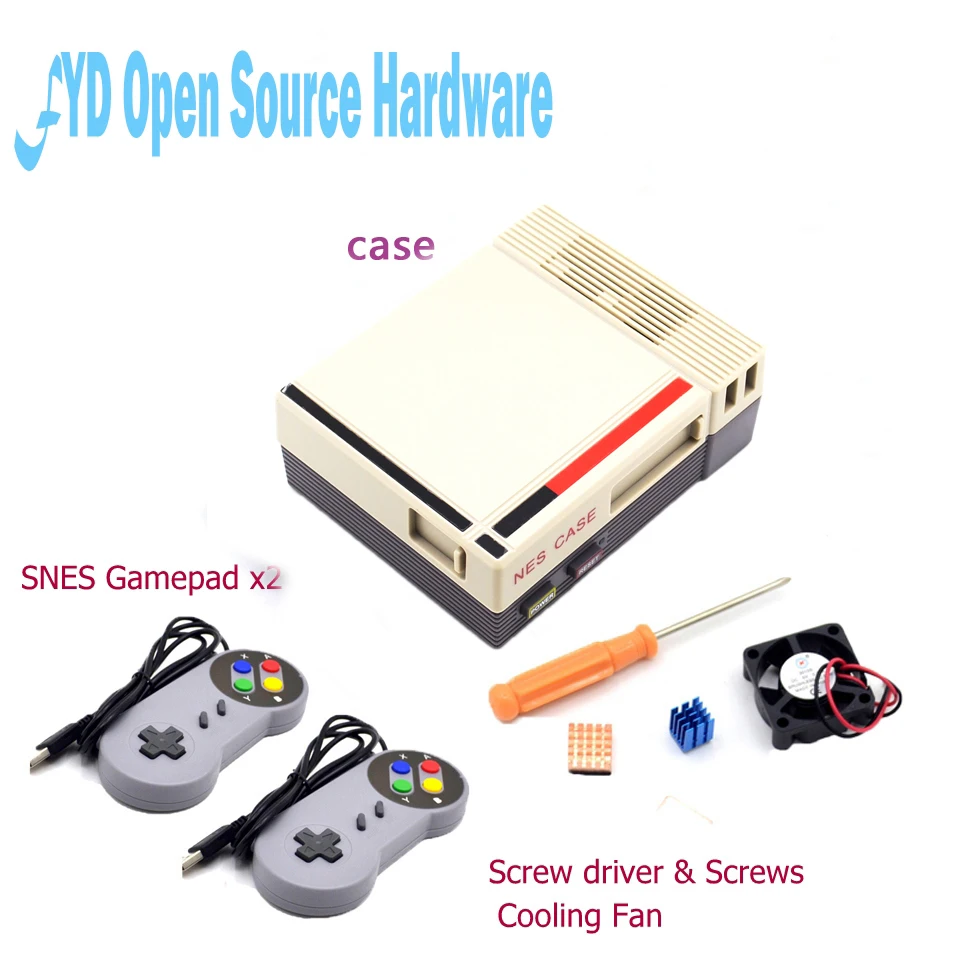 Чехол для Mini NES с охлаждающим вентилятором и 2 комплектами контроллеров