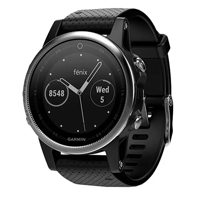 Fenix 5S мужские спортивные gps водонепроницаемые цифровые наручные часы с gps шагомером, альтиметром для бега, плавания, мужские спортивные часы - Цвет: Серебристый