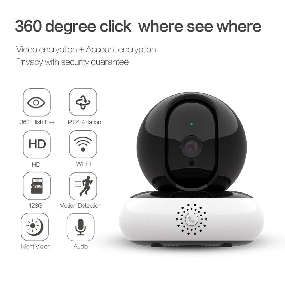 

1080P HD Ip Camera Wifi Mini Baby Monitor Audio Smart CCTV Home Security Wireless Ipcam PTZ Infrared Night Vision Surveillance