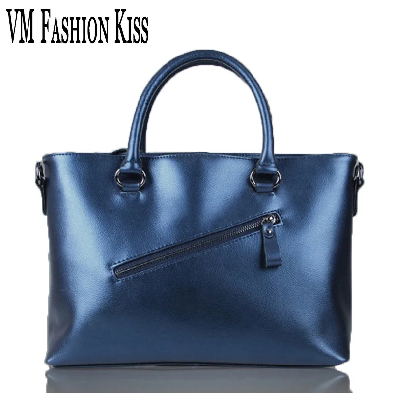 

VM FASHION KISS Import Genuine Leather Women Large Capacity Totes Simple Cowhide Shoulder Bag Famous Brand Luxury Handbags