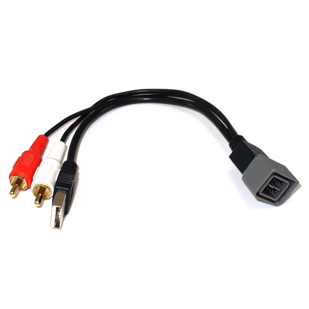 Автомобильный USB адаптер 2 RCA с удержанием 8 контактным интерфейсом и кабелем для