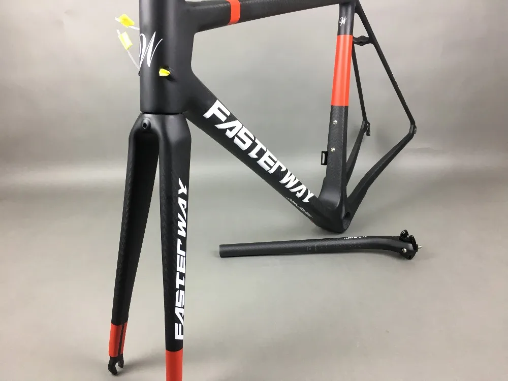 Top classic design FASTERWAY PRO full black with no logo carbon road bike frameset:carbon Frame+Seatpost+Fork+Clamp+Headset,free ems 88