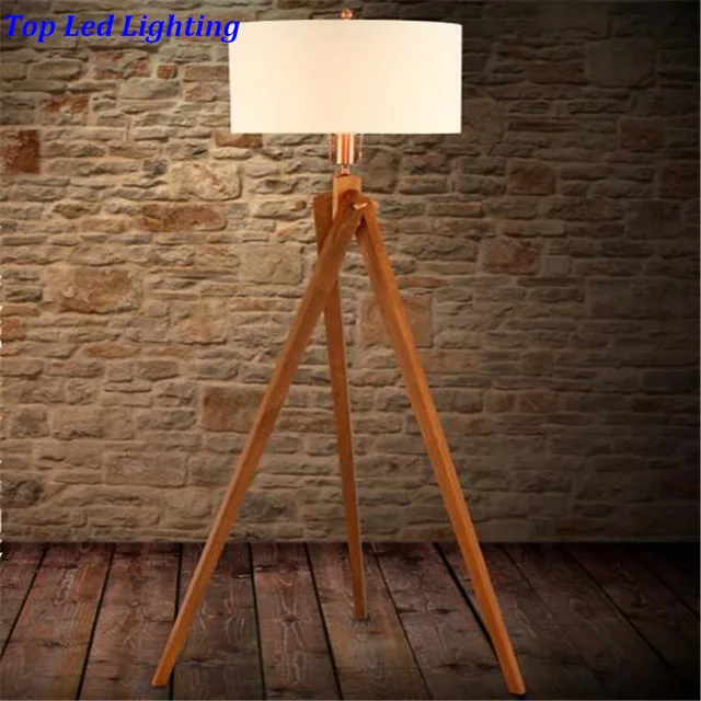 Country Fabric Wood 3 Legs Floor Lamp For Living Room Bedroom Country Fabric Wood 3 Legs Floor Lamp For Living Room Bedroom Restaurant Fashion Wooden 1186