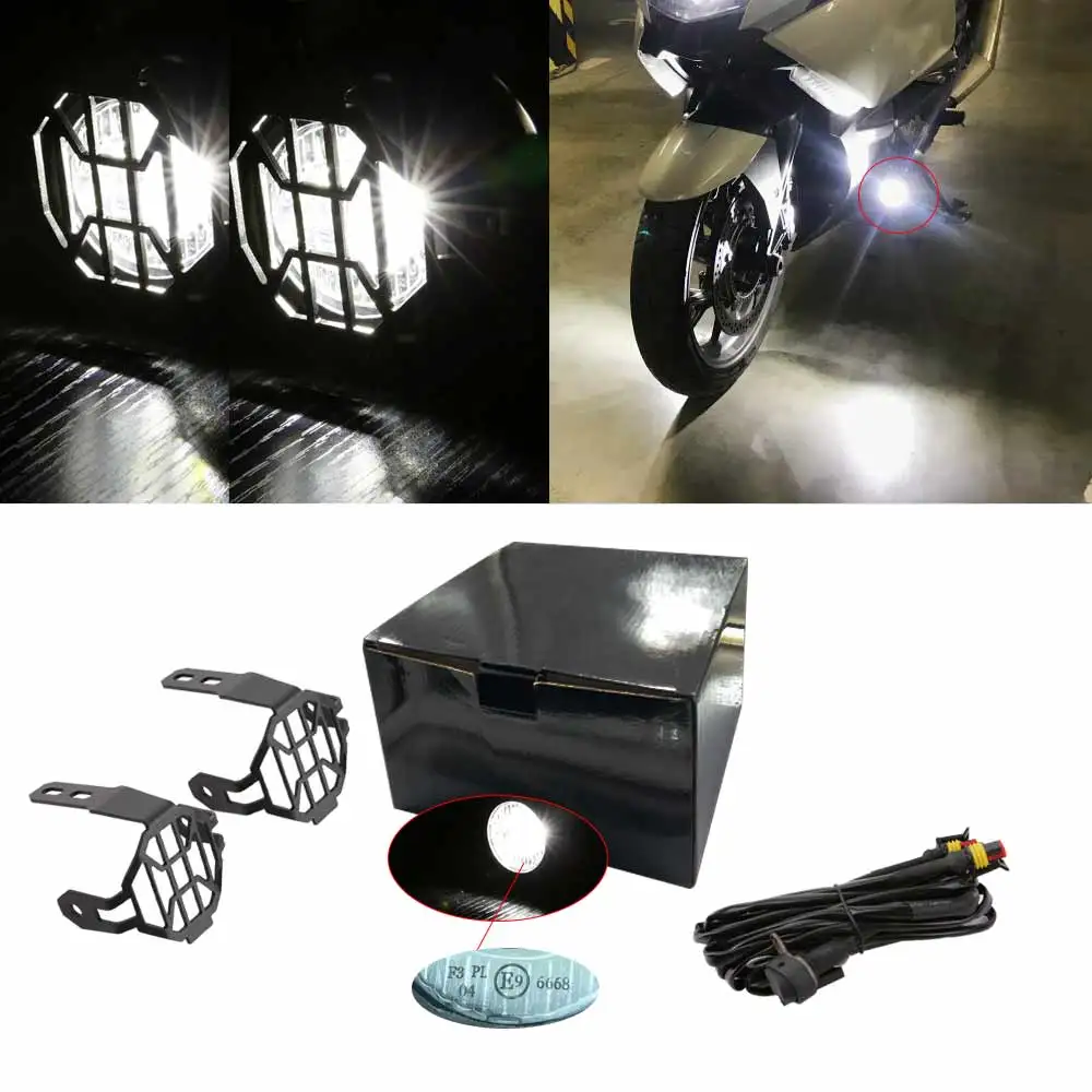 

Universal Motorcycle LED Auxiliary Fog Light Assemblie Driving Lamp 40W Headlight For BMW R1200GS/ADV/F800GS/F700GS/F650FS/