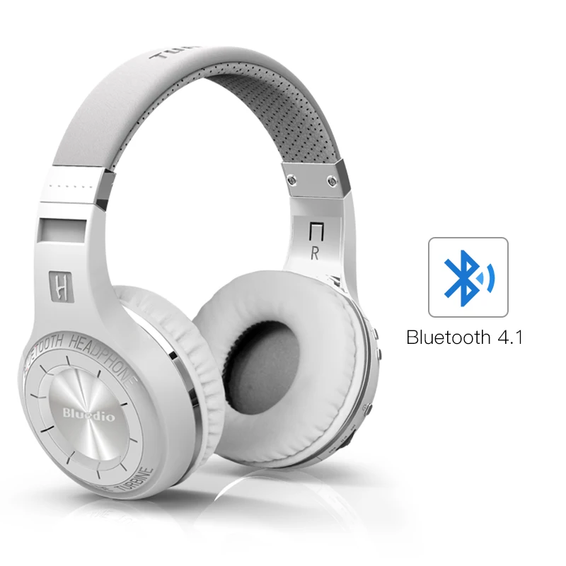 Bluedio HT(турбина дистинктивный) турбина Bluetooth наушники с встроенным микрофоном, HiFi беспроводные наушники, 57мм ячейка драйвера, фонкция аудиовыход/аудиовход, bluetooth 4.1, беспроводное соединение - Цвет: Old version White