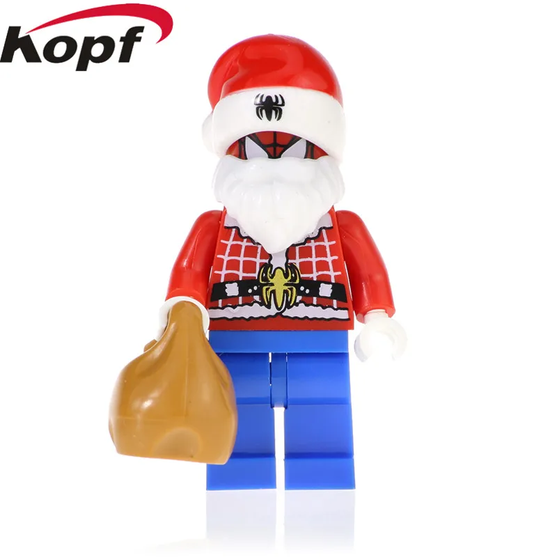 

XH 986 Single Sale Captain America Super Heroes Bricks Merry Christmas Spide Man Figures Thor Building Blocks Kids Toys Gift