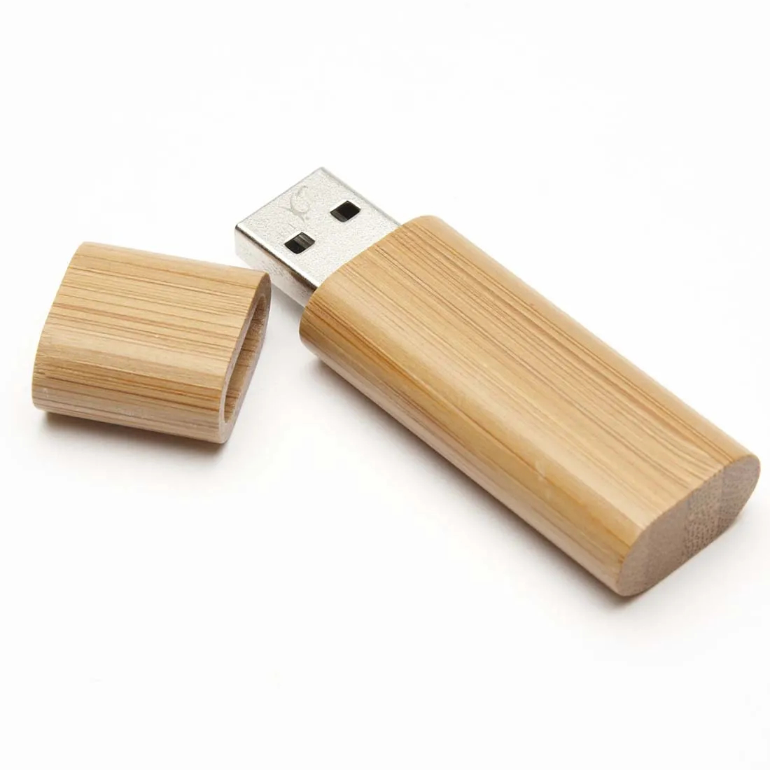 Цилиндрический USB флэш-накопитель 8GB деревянный