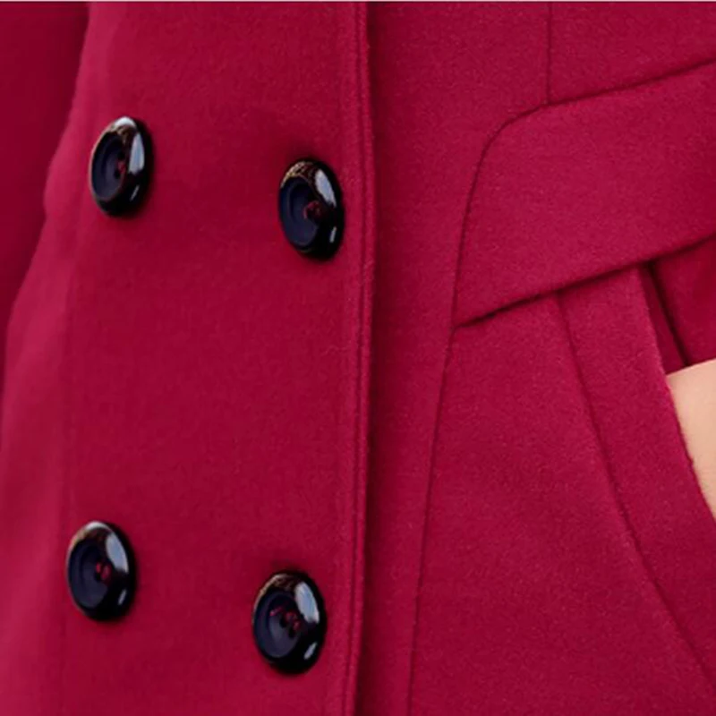 Autumn winter 2018 new fashion women's wool coat double breasted coat elegant bodycon cocoon wool long coat tops LU308