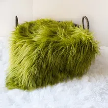 Оливковый зеленый искусственный мех для фотосъемки, гнездо из искусственного меха, реквизит для фотосъемки новорожденных, наполнитель для корзин, многослойное одеяло
