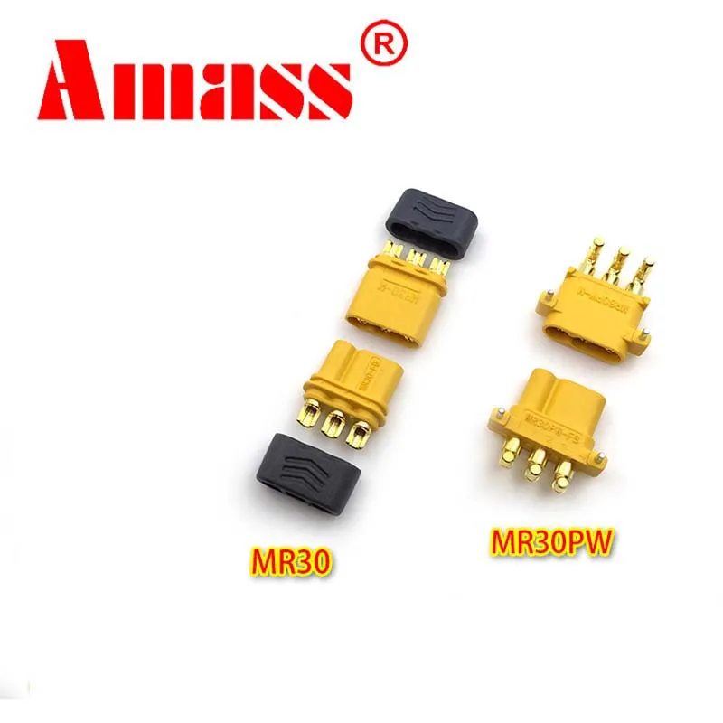 Разъем Amass MR30 MR30PB MR30PW 10 пар/20 шт. с оболочкой XT30 позолоченные детали для