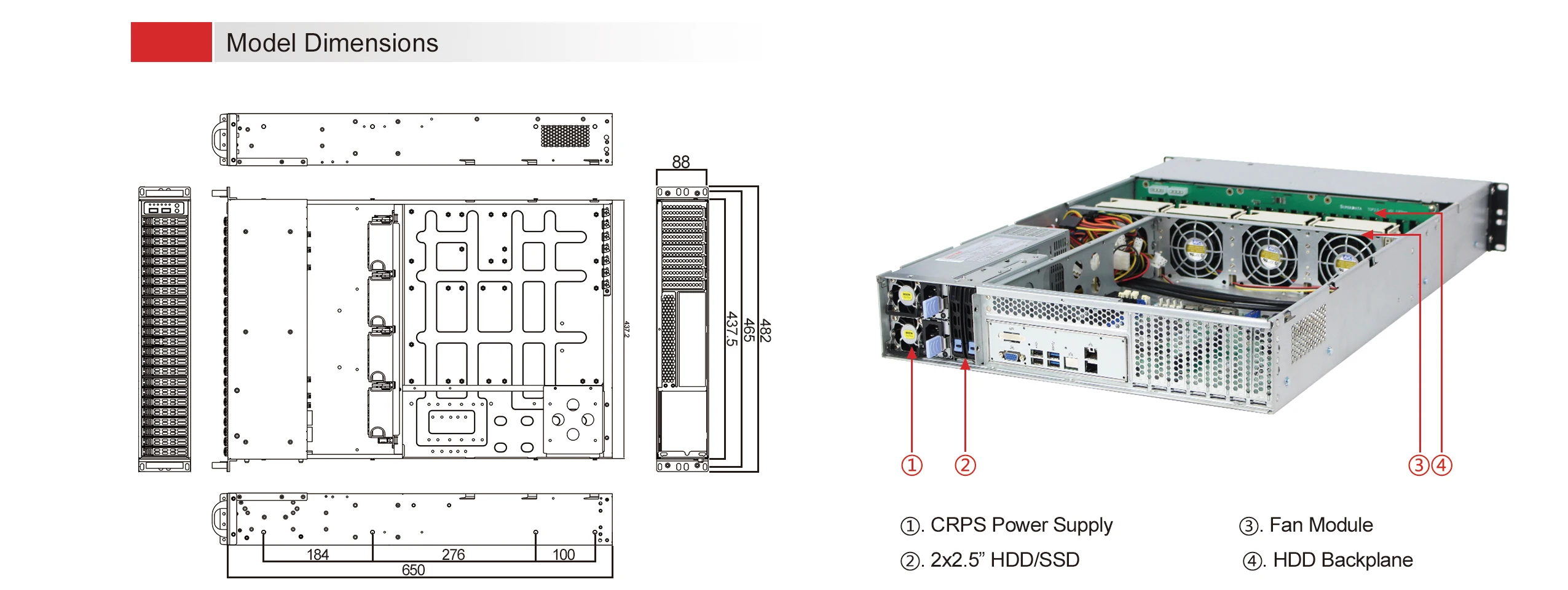 2U 650 мм 24*2," Отсеки HDD hotswap сервер стойка шасси с 12 Гб Mini HD backplane Поддержка 13*12 дюймов материнская плата