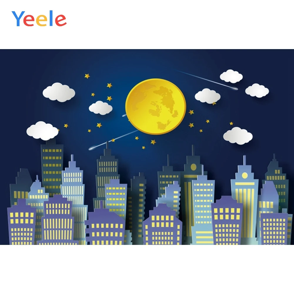 Yeele мультфильм город Луна облако ночной детский день рождения вечеринка фото