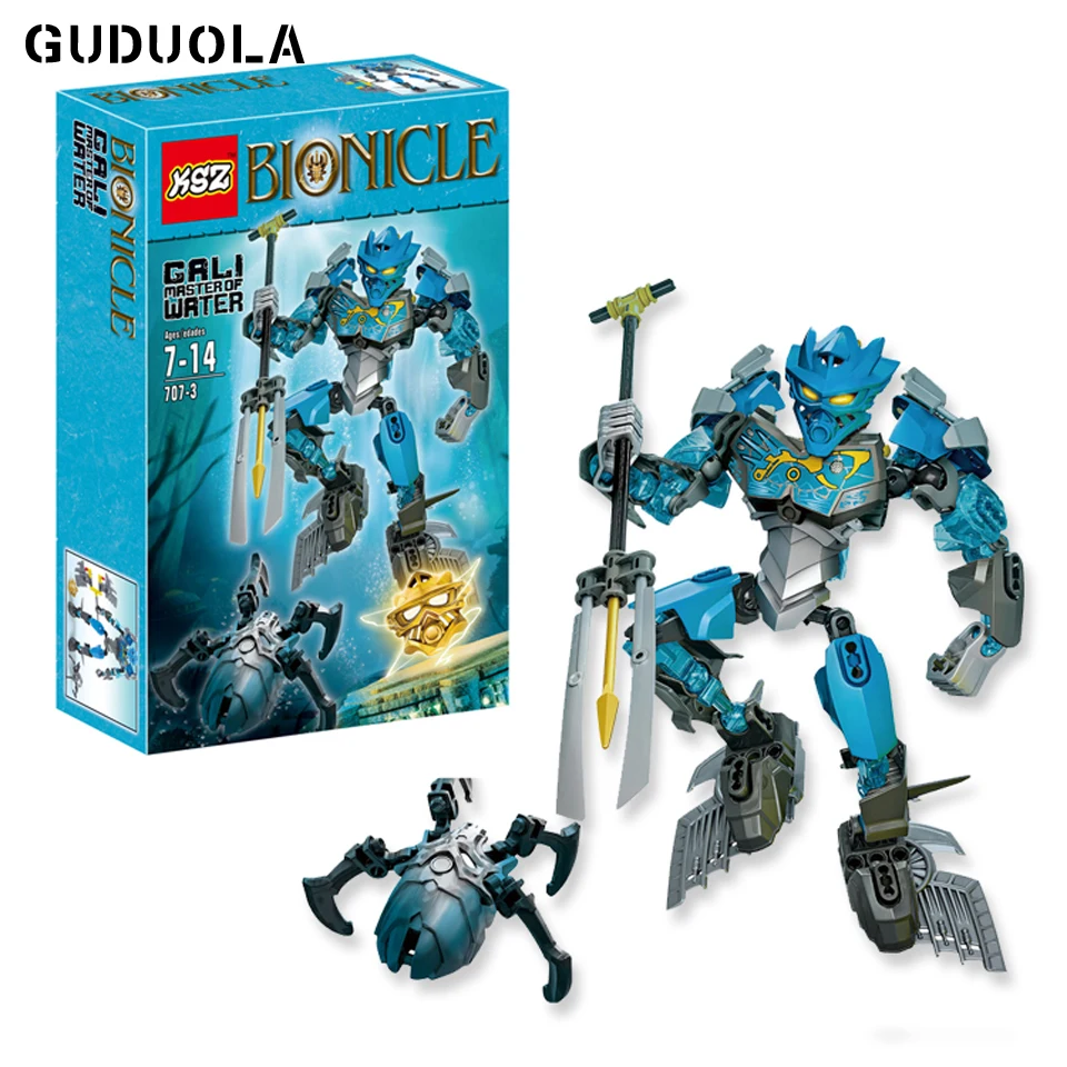 Фигурки Guduola BIONICLE 3 шт. джунгли Лева камень похату вода Галли фигурки строительные