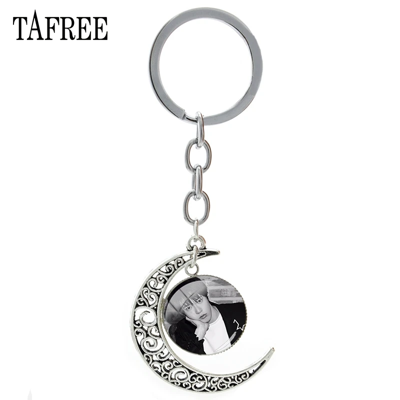 

TAFREE 2018 New Moon Pendant Key Ring NCT 127 K-POP Singer Band Simple Style Keychain Elegant Jewelry For Anniversaries BTS106