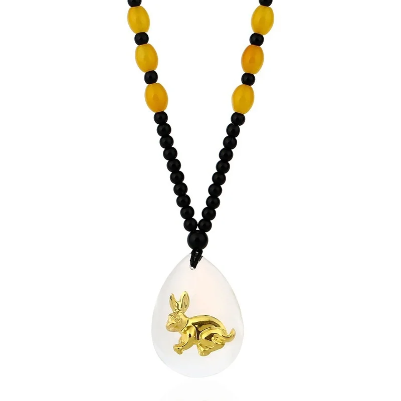 12 символических животных YellowJade Lucky 12 Китайский Зодиак ожерелье ювелирные изделия рождения год памяти подарки на день рождения для мужчин женщин