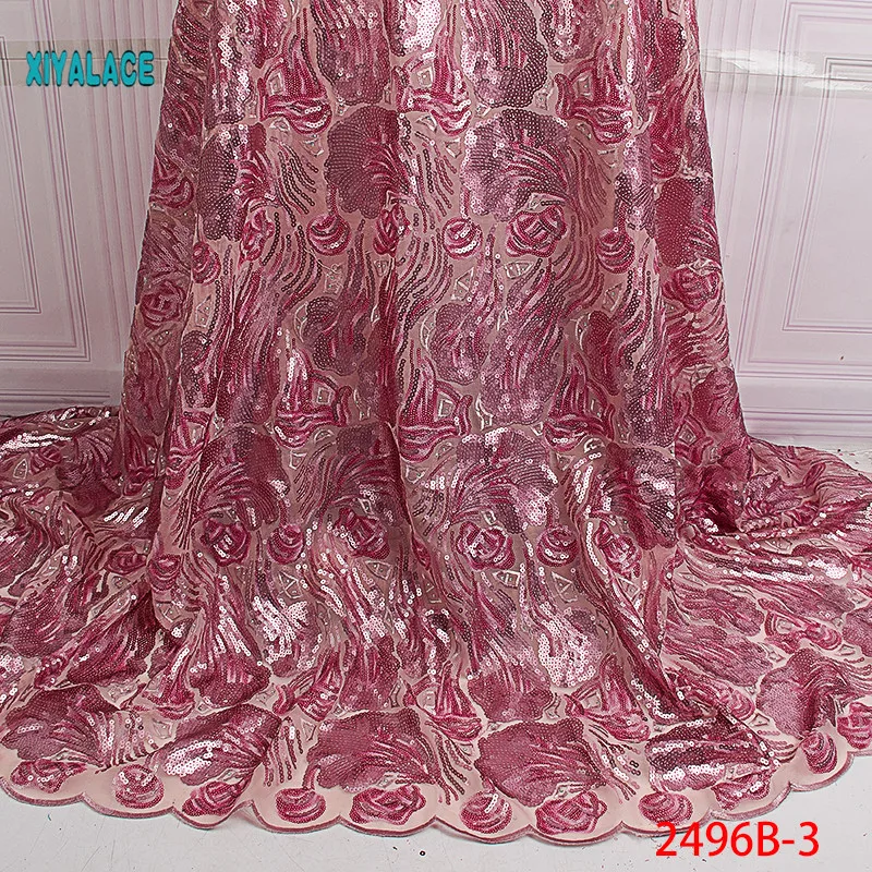 Африканская кружевная ткань высокого качества нигерийские кружевные ткани органза блестки бисер расшитый французский фатин кружевная ткань YA2496B-1