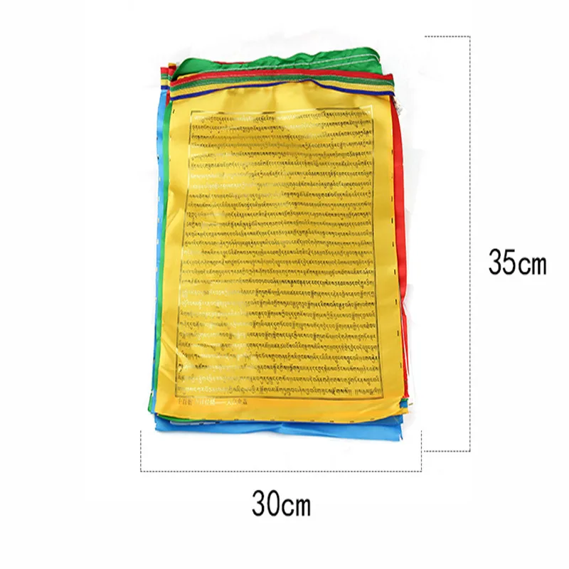Тибетский белый навес Фому сердце мантра Молитва флаг шелк пять цветов печать 6,5 метров 20 шт/струны религиозные флаги Писания