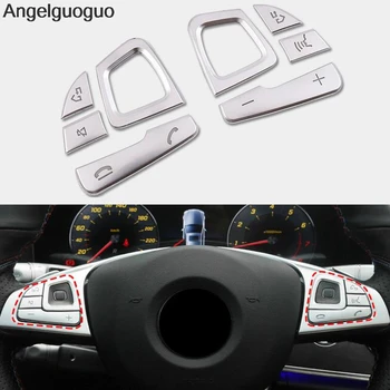 

ABS Chrome For Mercedes Benz E Class W213 E200 300 etc 2016-8 Car Steering Wheel Button Decoration Trim Cover Car-styling Sequin
