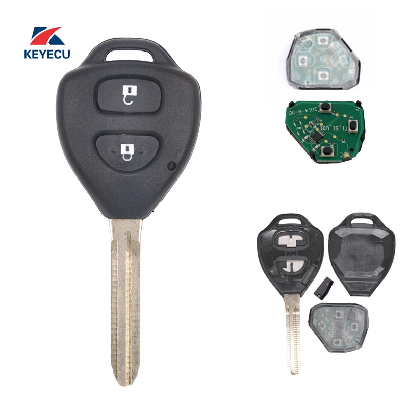 

KEYECU Replacement Remote Car Key Fob 2 Button 314.3MHz 4D67 for Toyota Corolla 2007-2010 FCC ID:B41TH Free programming