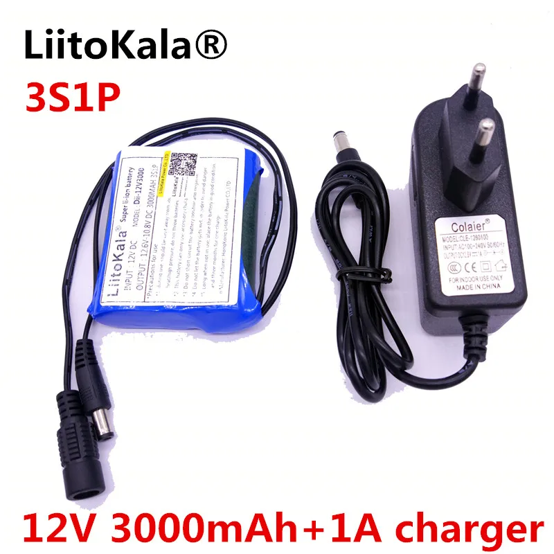 Liitokala 12V 3000 mAh перезаряжаемый литий-ионный аккумулятор recargable Y La c Mara de CCTV Cargador+ 1A зарядное устройство