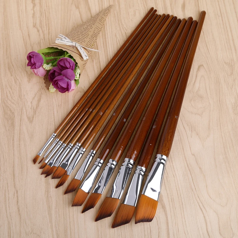 

13Pcs Different Size Artist Fine Nylon Hair Paint Brush Set For Acrylic Oil Painting Brushes Painting Pen Drawing Art Supplie