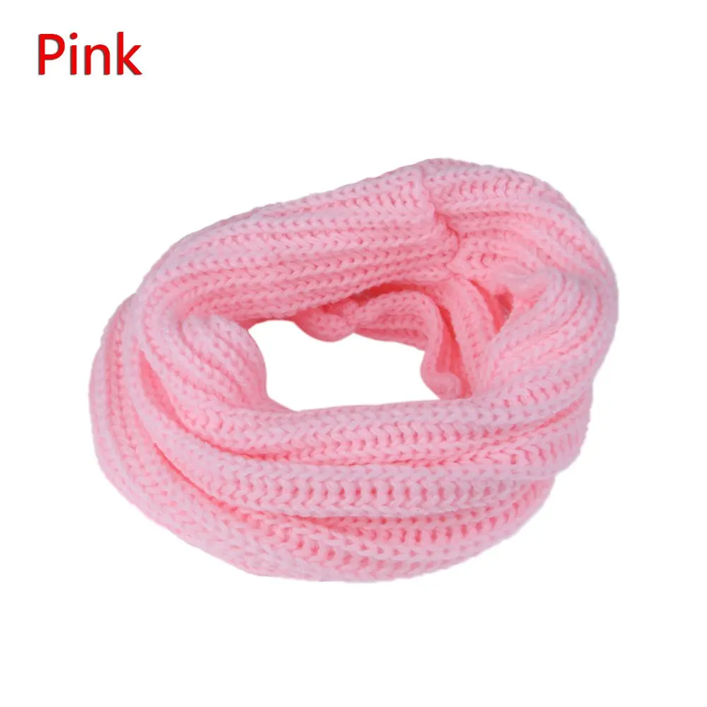 B-pink 1 шт., Зимний теплый шарф-хомут, Круглый вязаный шарф для женщин и девочек, вязаный шерстяной шарф с круглым вырезом, Одноцветный шарф-снуд Infinit - Цвет: B-pink