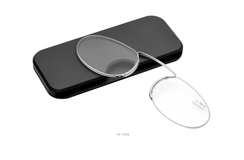 Pince Nez Style Men and Women Clamp Nose Resting Pinching Reading Glasses