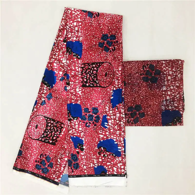 

2019 Popular Wax fabric Top Quality Vintage Silk wax cloth African Wax Prints Fabric 4+2yards/lot for Party Dress ! L51162
