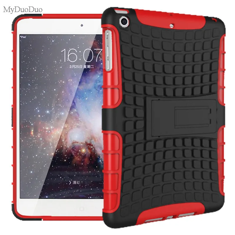 

Case For Apple iPad Mini 1 Mini 2 Mini 3 TPU+PC Stand Armor Hard Shell Cover Strong Hybrid Heavy Duty Tablet Case For Ipad Mini