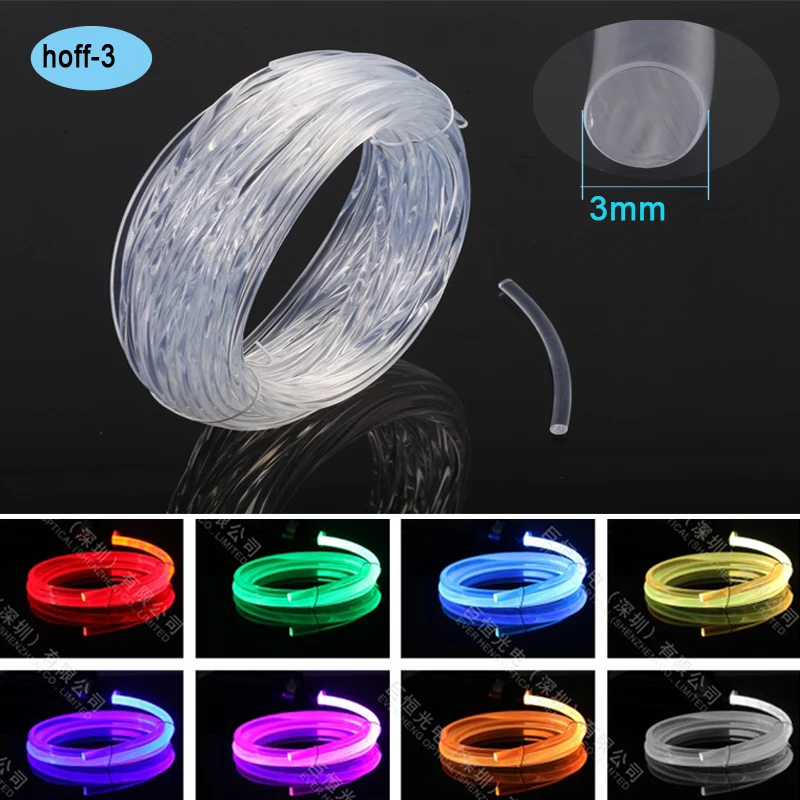 

Super brightness 3.0mm Plastic solid core side glow optical fiber for car light decoration