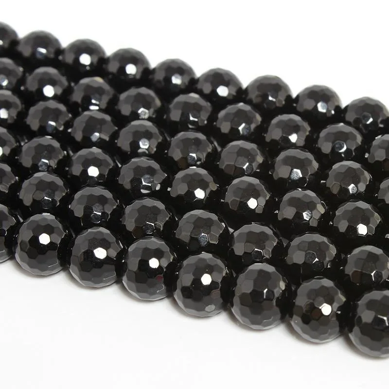 AAA++ 4mm 6mm 8mm10mm 12mm Black Agate Onyx Round Loose Beads Gemstone 15/"