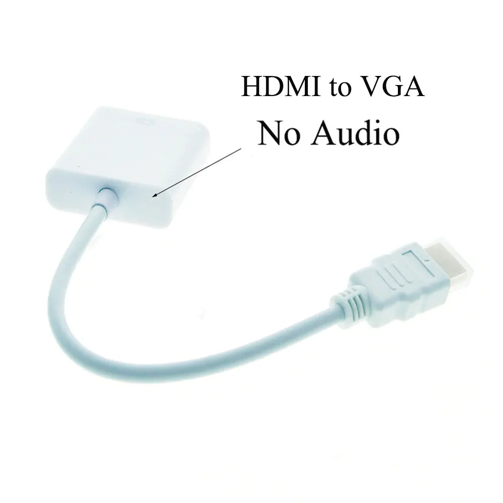 Hxairt HDMI в VGA адаптер 1080P кабель HDMI в VGA конвертер адаптер для PS3 PS4 ноутбук ТВ коробка HDTV XBOX с аудио кабелем - Цвет: No audio White