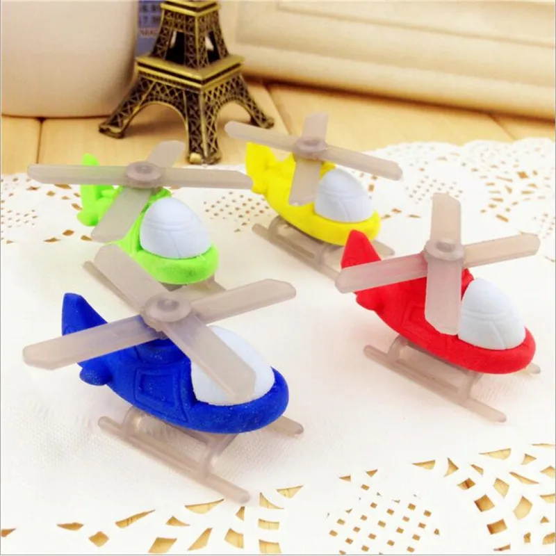 

36Pcs/lot Novelty Helicopter design eraser students' gift prize Children's educational toys office school supplies