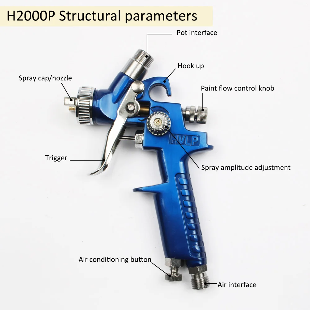0,8 мм/1,0 мм сопла H-2000 Профессиональный HVLP пистолет мини Air краскораспылители Аэрограф Для Краски ing автомобильный краскопульт