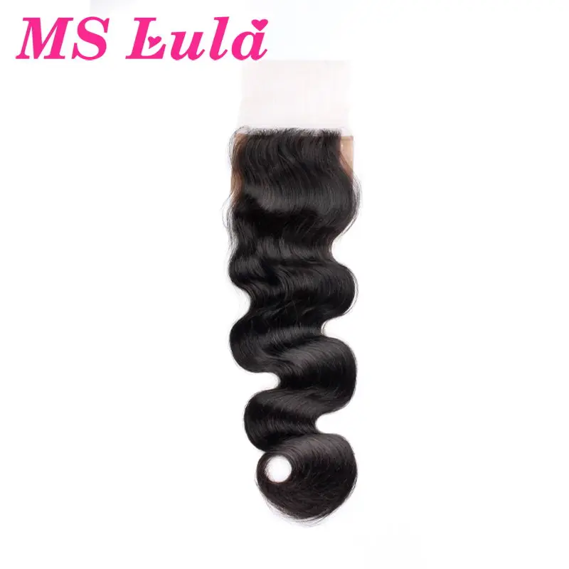 

Free parting Brazilian Virgin Human Hair Cheap Silk Base Closure 4X4 size Bleached Knots With baby hair Free shipping