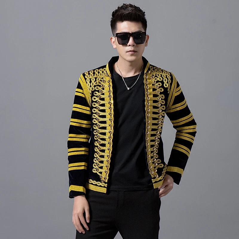 Palace Style Costumes Men Jacket Blazer Coat Fashion Slim Outerwear