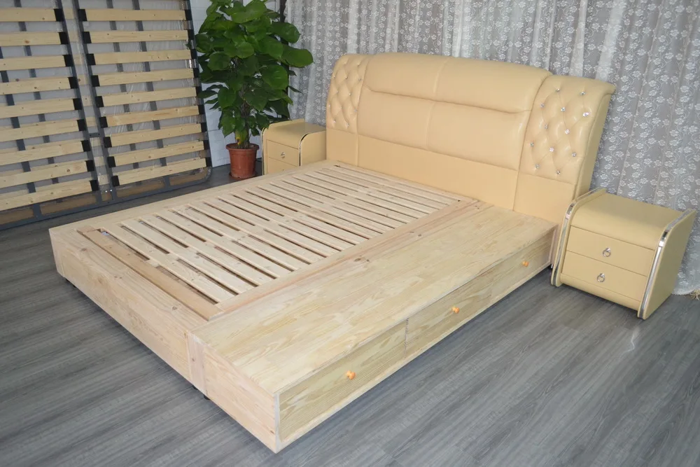 cheap 2017 Cabecero Cama Cabecero Cama Soft Bed Modern Bedroom Furniture Direct Selling Promotion No Genuine Leather Muebles Beds