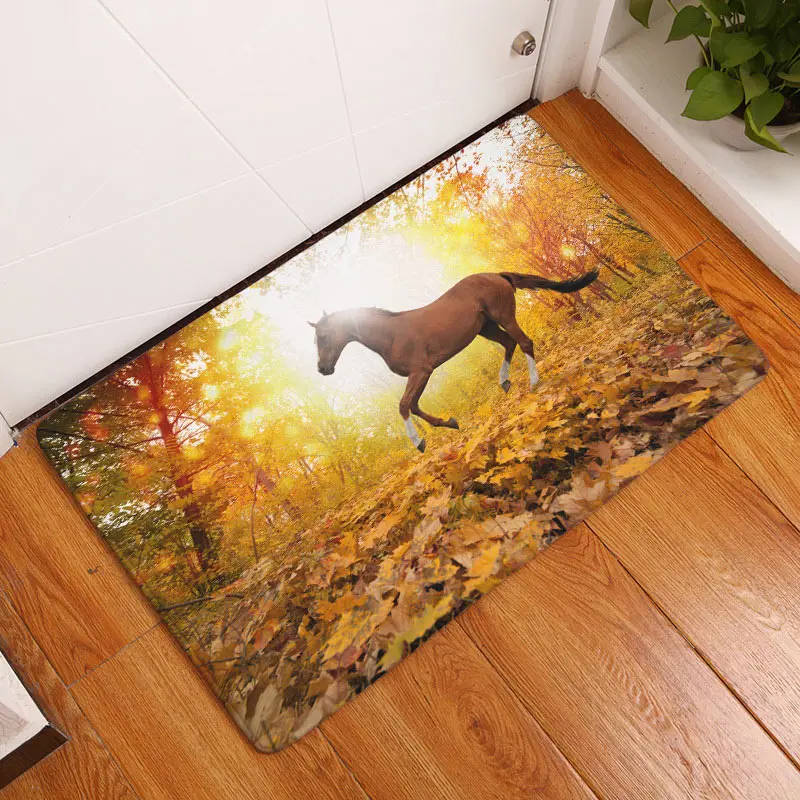 Zebra Horse Printing Carpets Anti Slip Bathroom Floor Mats